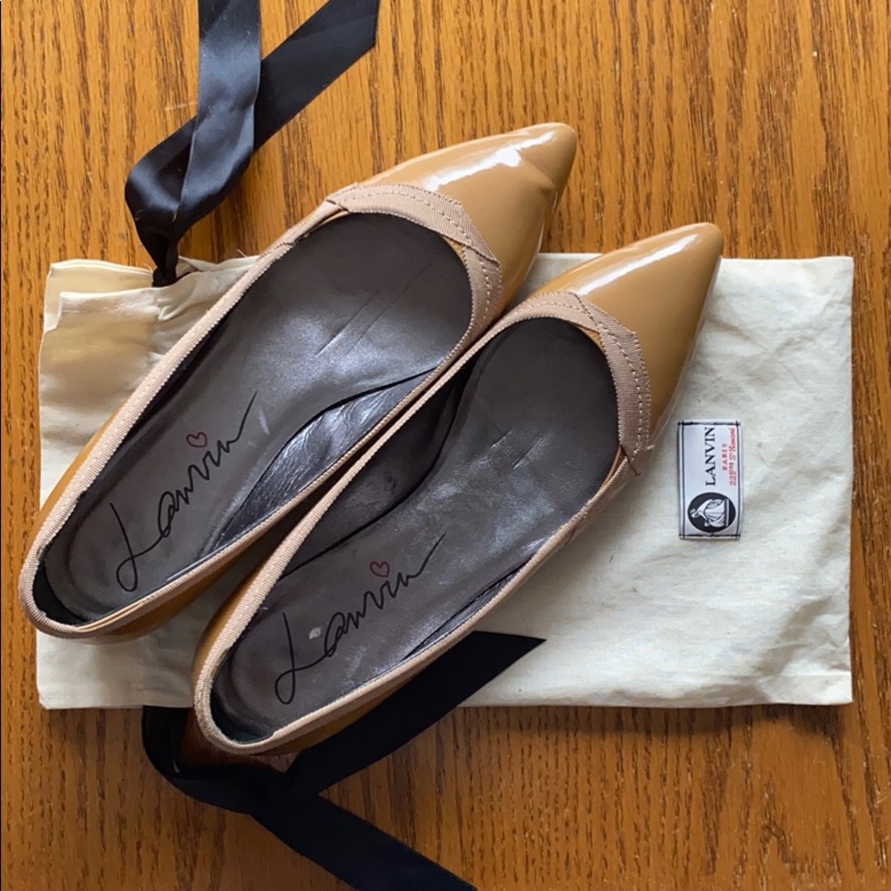 Lanvin Pointed Toe Patent Flats